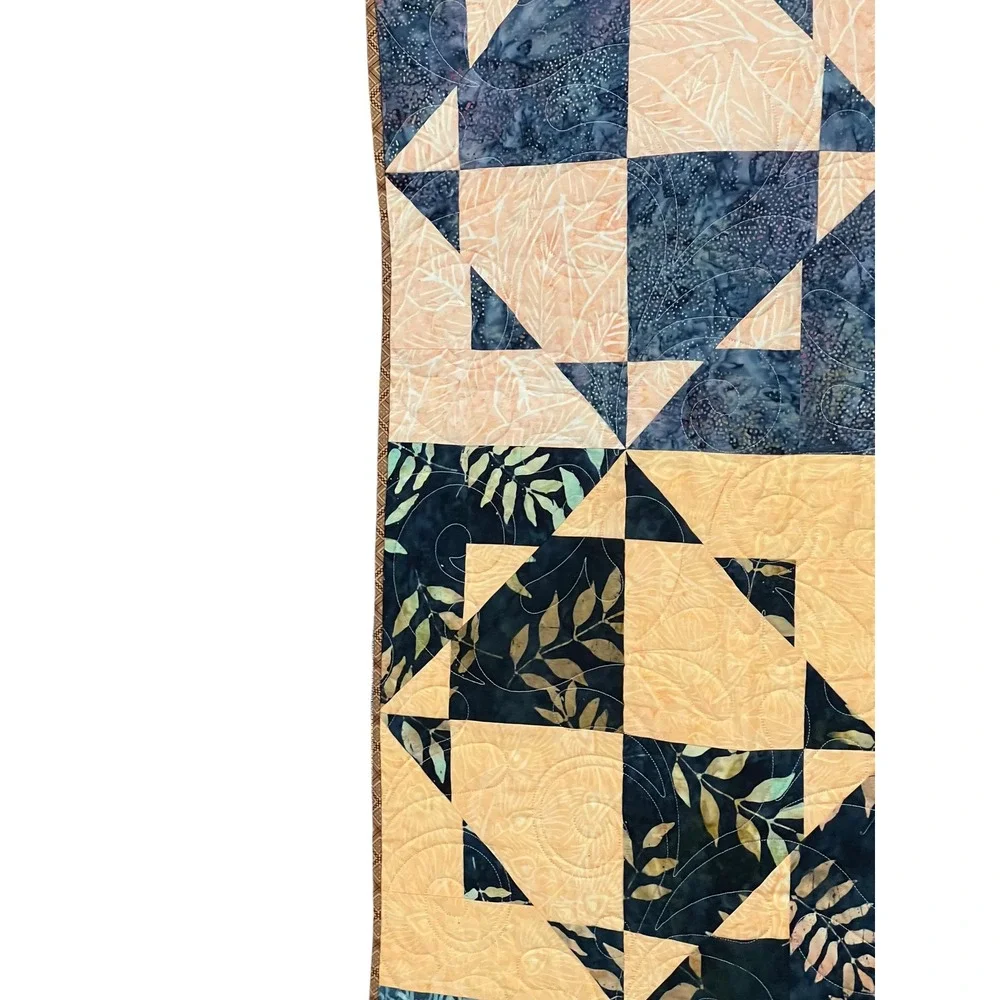 Quilts Of Honor Handmade Batik Patchwork Quilt Throw Twin Topper 66x52 Americana